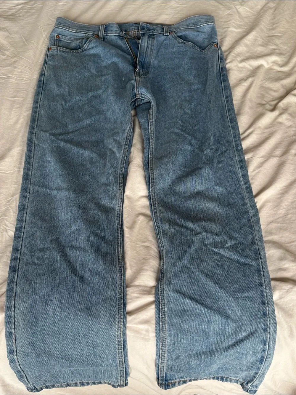 Classic Levi’s Mens 505 Light Blue Straight-Leg Jeans